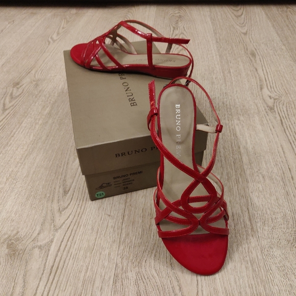 BrunoPremi, Ita!y, Red Sandals, Genuine Leather, Vanished Effect - Picture 4 of 9